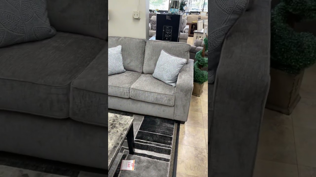 Altari Sofa and Loveseat Set in Alloy Grey By Ashley