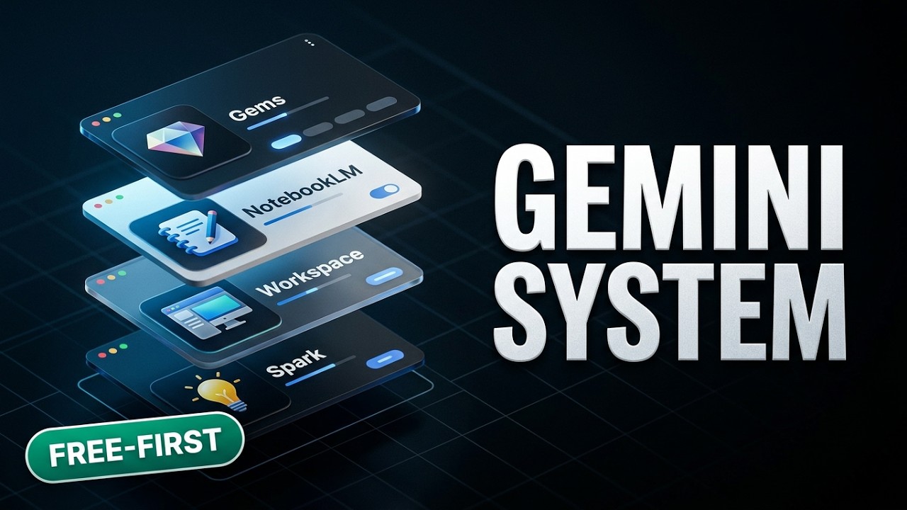 Master Gemini Automation 2026 &mdash; Gems, NotebookLM, Workspace & Spark (Free-First Tutorial)