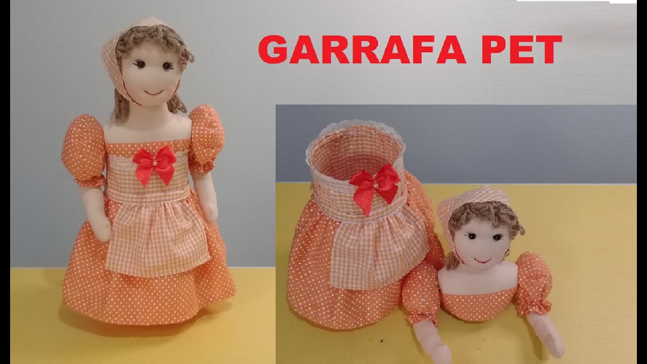 Porta trecos camponesa, feita com garrafa pet