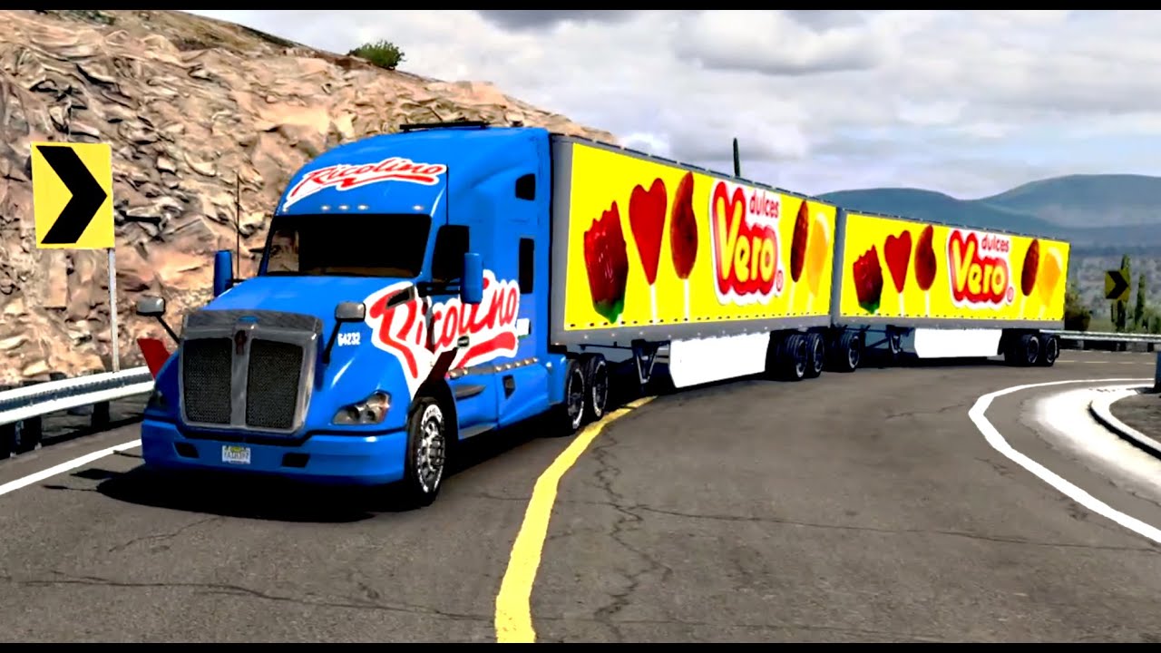 Kenworth T680 Dulces Vero Ricolino Ruta en Desierto Baja California Sur American Truck Simulator