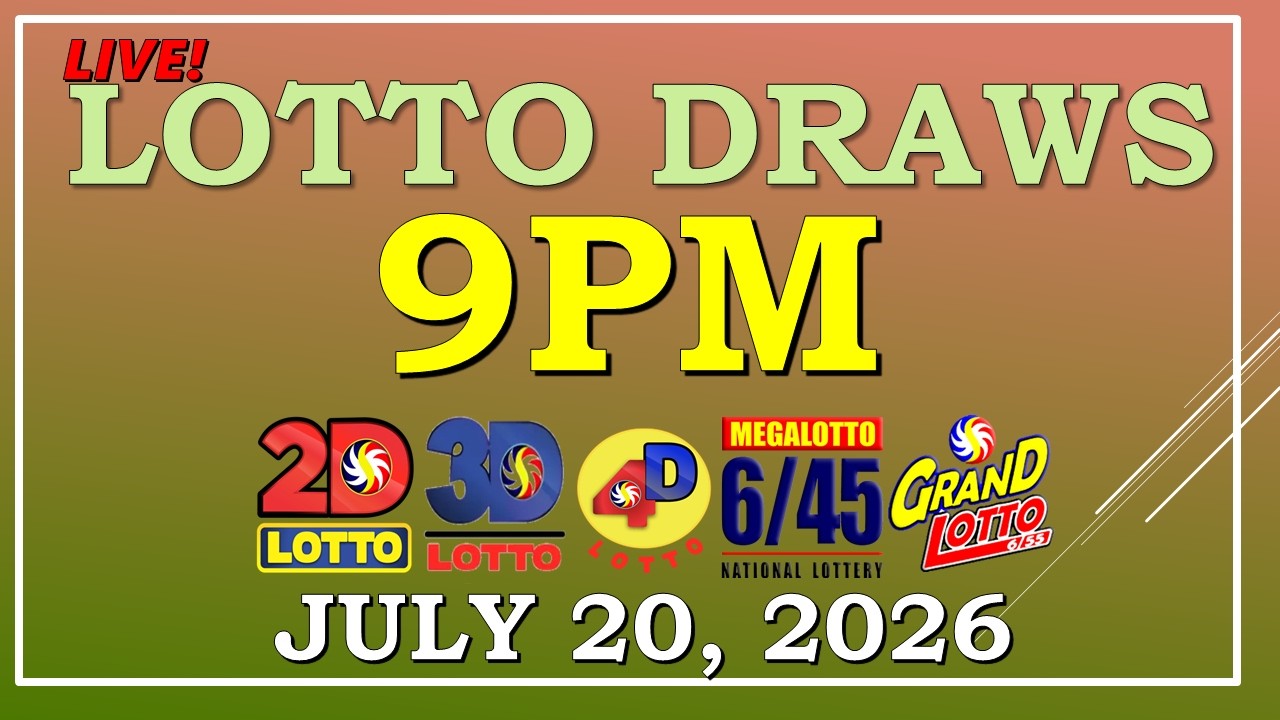 LOTTO RESULT 9PM DRAW ,  JULY 20, 2026@LottoResultTV15K