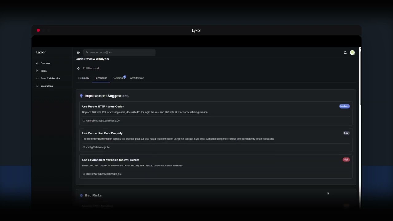 Lyxor Demo | AI-Powered PR Analysis & Developer Productivity