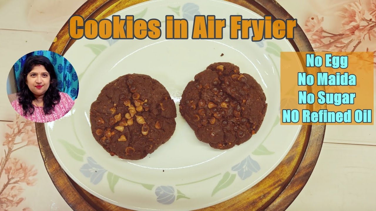 Air Fryer Chocolate Chip Cookies | Eggless Cookies | Healthy Cookies | Atta Cookies | No Sugar