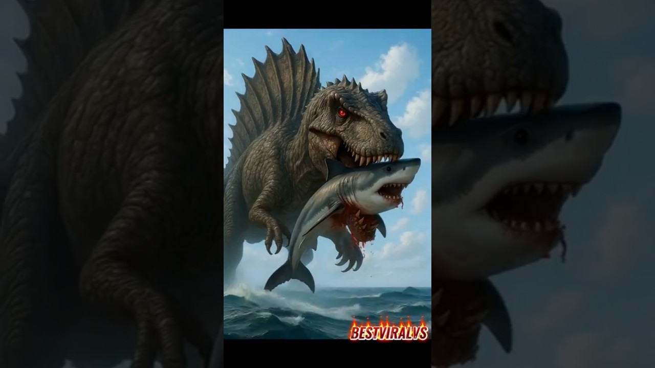 Great White Shark vs Humpback Whale, Vampire Squid, Spinosaurus Frilled Shark, Snail, Marine Wurm
