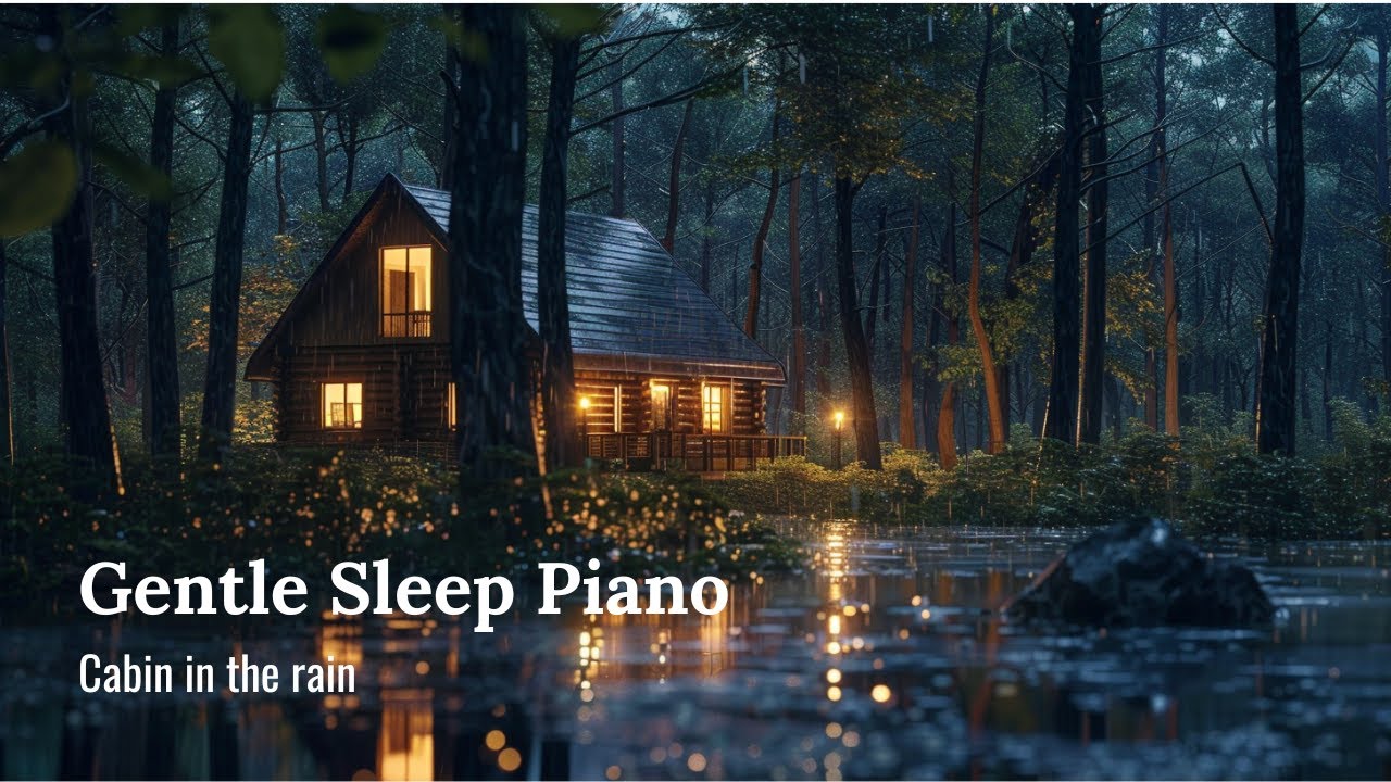 Gentle Piano by the Cabin 🌲 Soft Night Music for Relaxation, Sleep & Calm