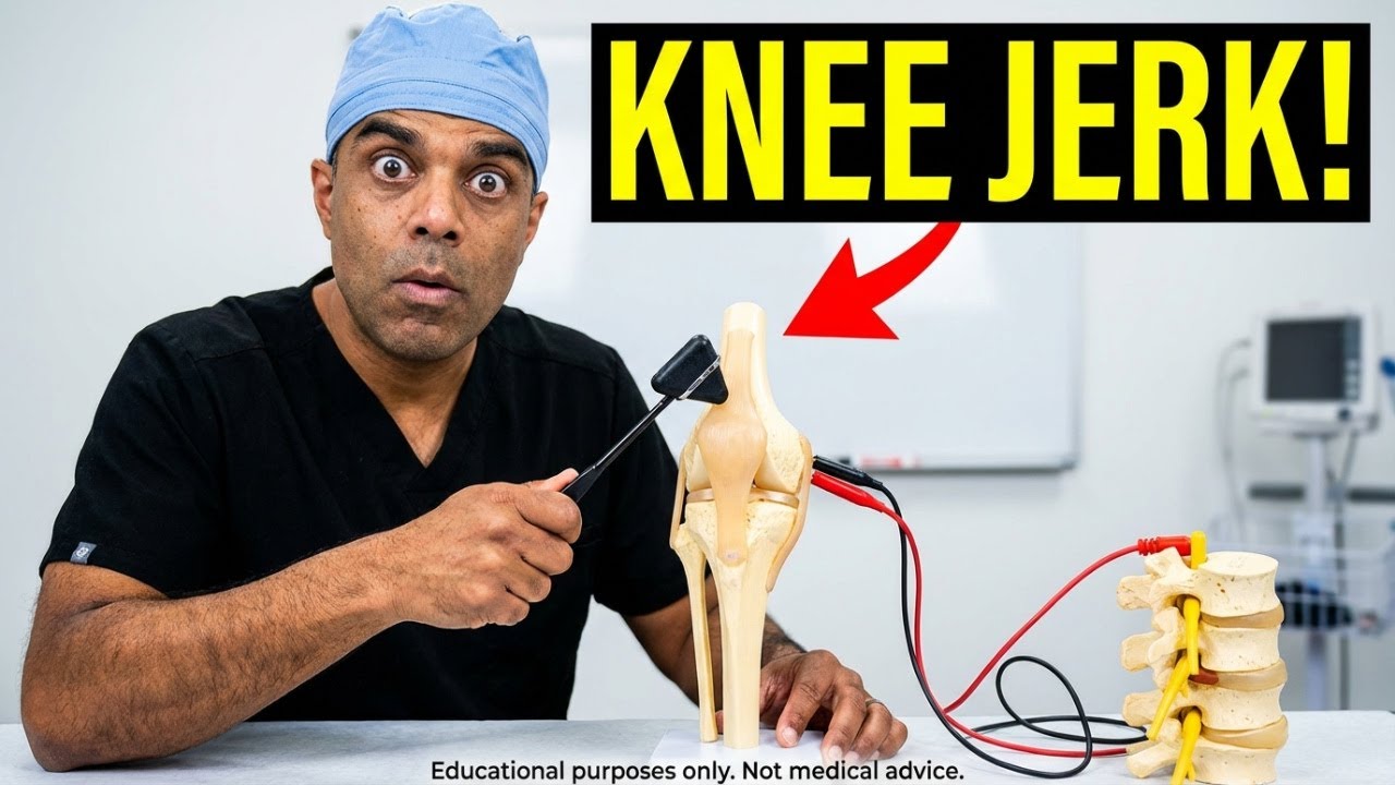 Knee Jerk Reaction Demonstration and Explanation - the Patellar Reflex.