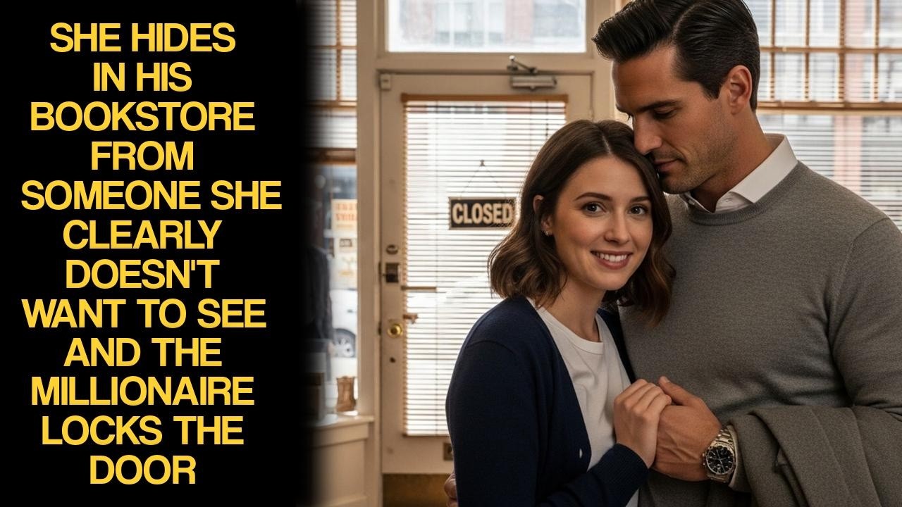 She Hides In His Bookstore From Someone She Clearly Doesn't Want To See And Millionaire Locks Door