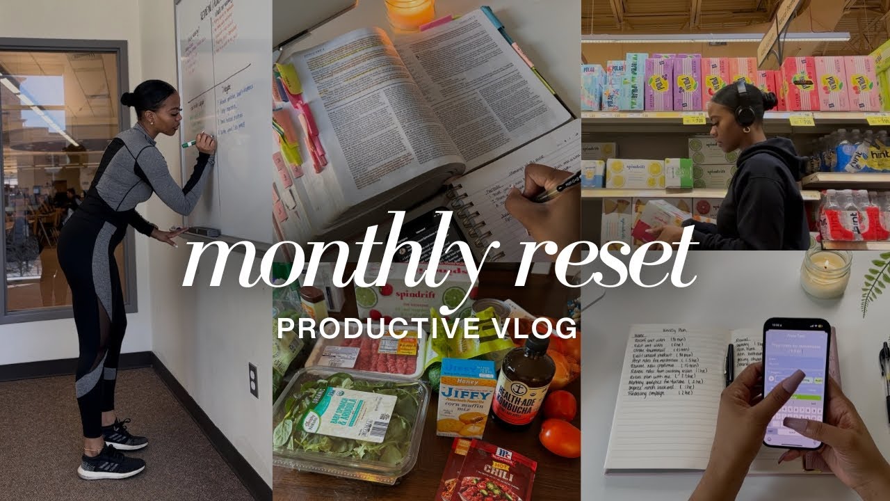 Monthly Reset Routine Vlog | Planning, cleaning, grocery shopping, organization