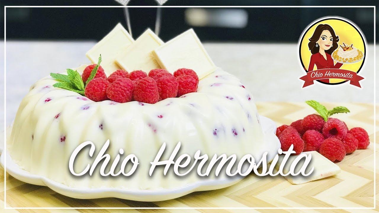 GELATINA DE CHOCOLATE BLANCO CON FRAMBUESAS. | Ideal para navidad 🎄sobre mesa