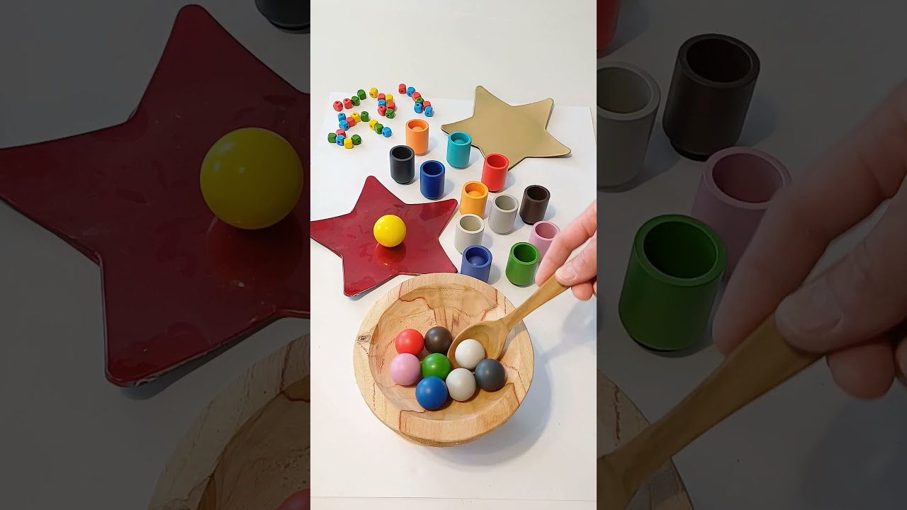 ✨️💥 Colorful Clinks: ASMR Energy Boost - Wooden Balls Creative Toys video 