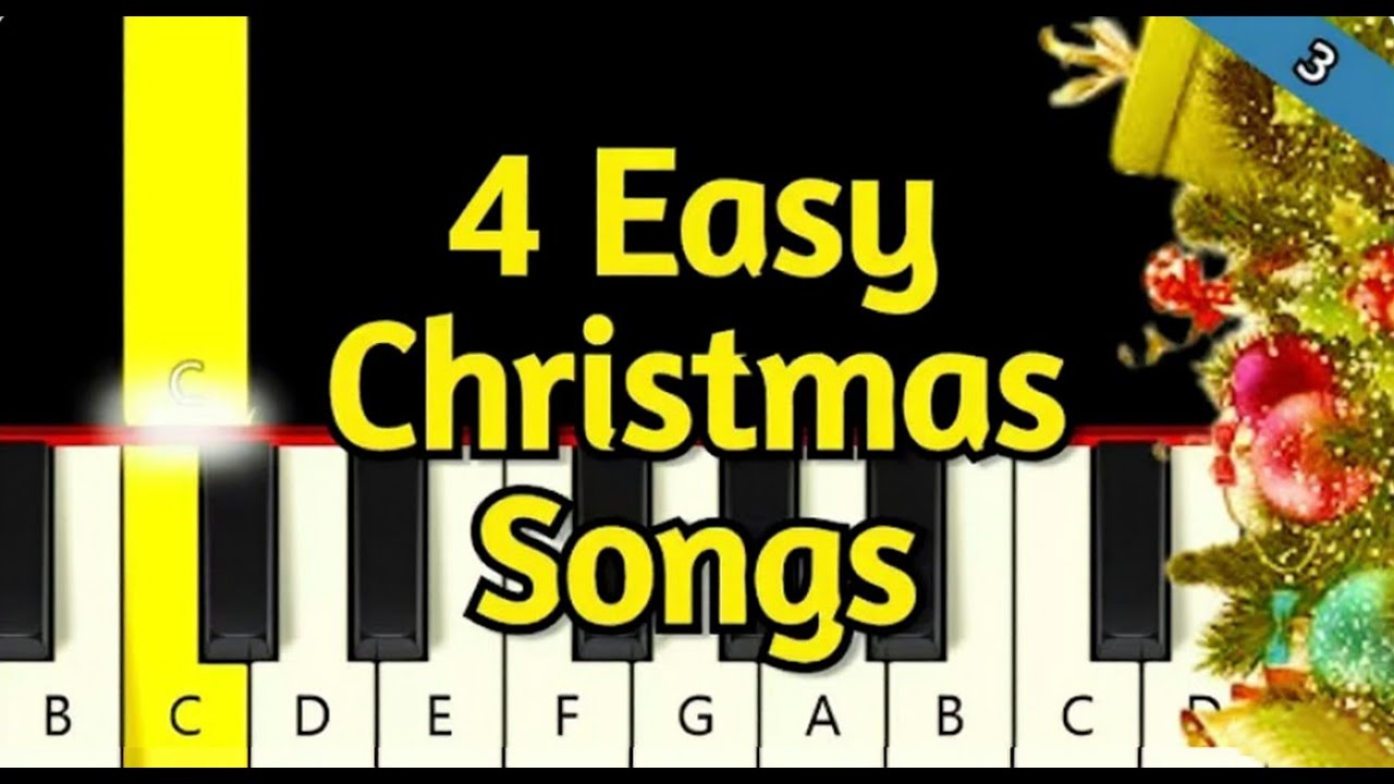 4 Very Easy Christmas Songs - Easy and Slow Piano tutorial - Beginner