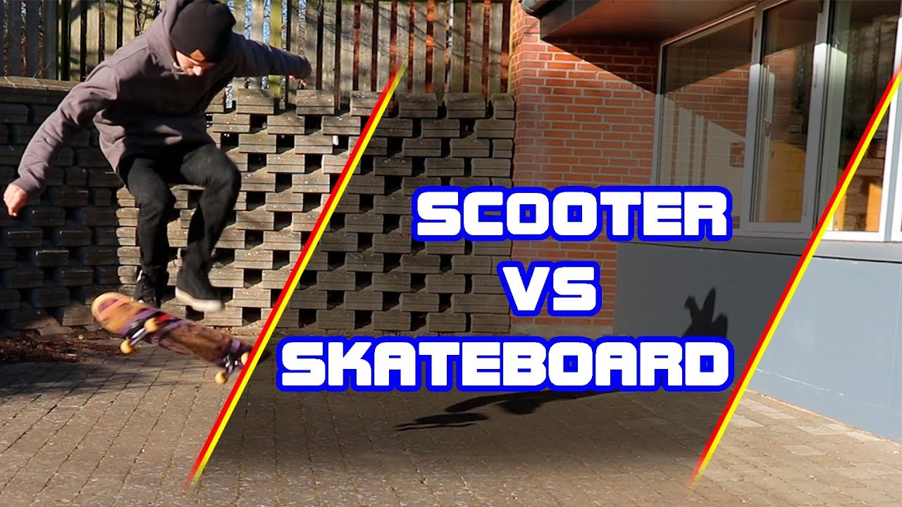 Scooter rider vs skateboard