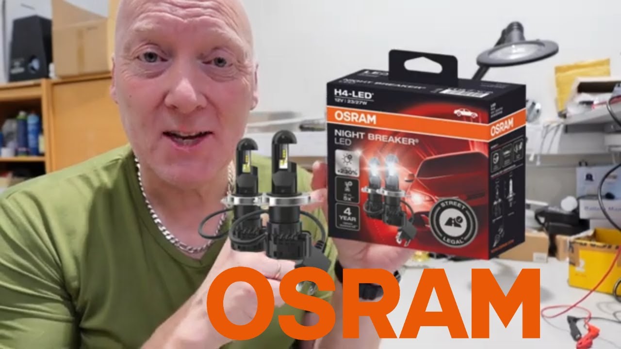 Светодиодные лампы Osram Night Breaker H4, одобренные ЕС для ретро-автомобилей, установлены на мо...
