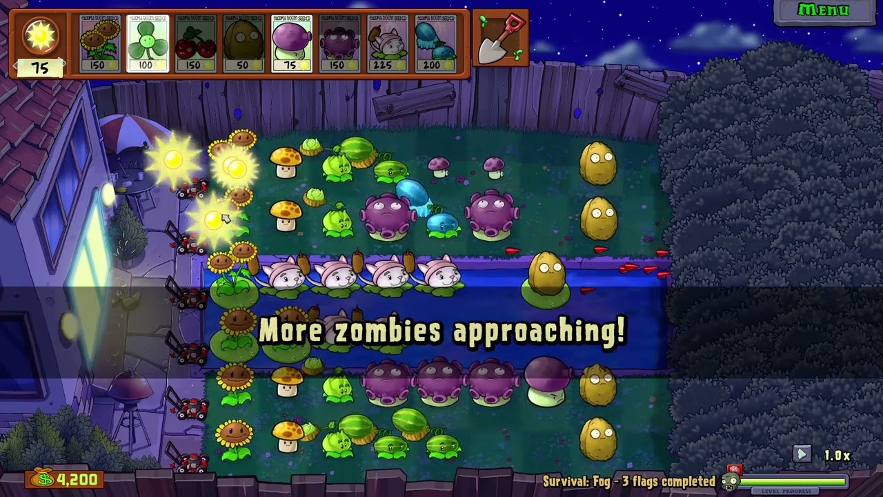 DEFEATED Survival Fog Level | Plants vs Zombies Replanted