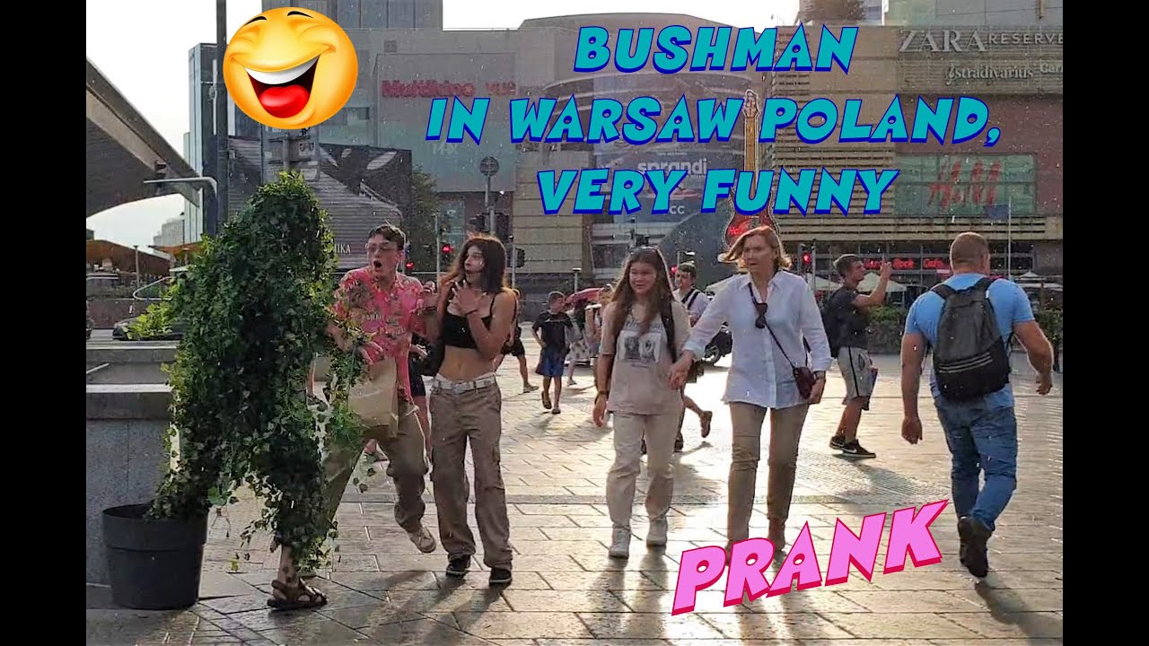 BUSHMAN IN WARSAW POLAND, VERY FUNNY - PRANK
