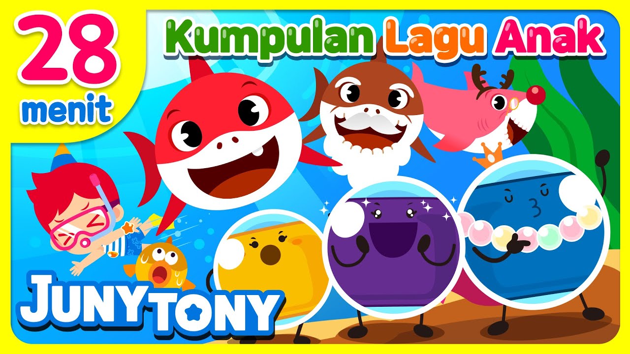 🌈🐬Marshmallows+Keluarga Hiu | Ikan Paus, Orka, Hiu, Dinosaurus | JunyTony Bahasa Indonesia