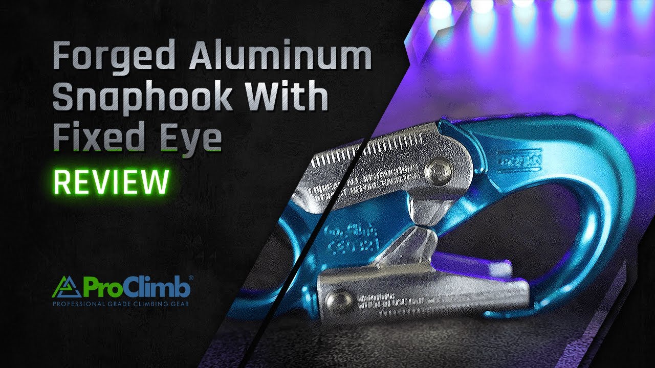 Forged Aluminum Snap Hook (Blue) w/ Fixed Eye By ProClimb - USR-50-AB