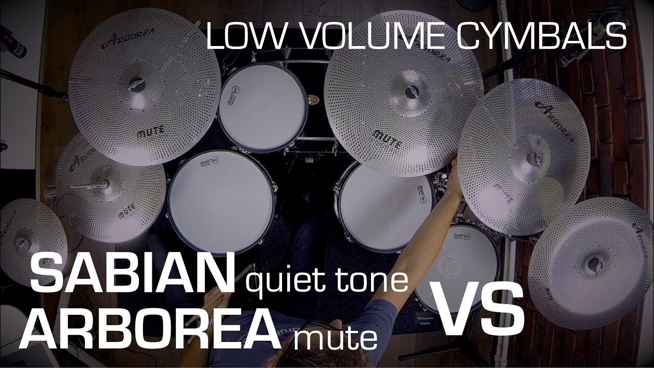 Sabian Quiet Tone vs Arborea Mute low noise cymbals sound demo comparison
