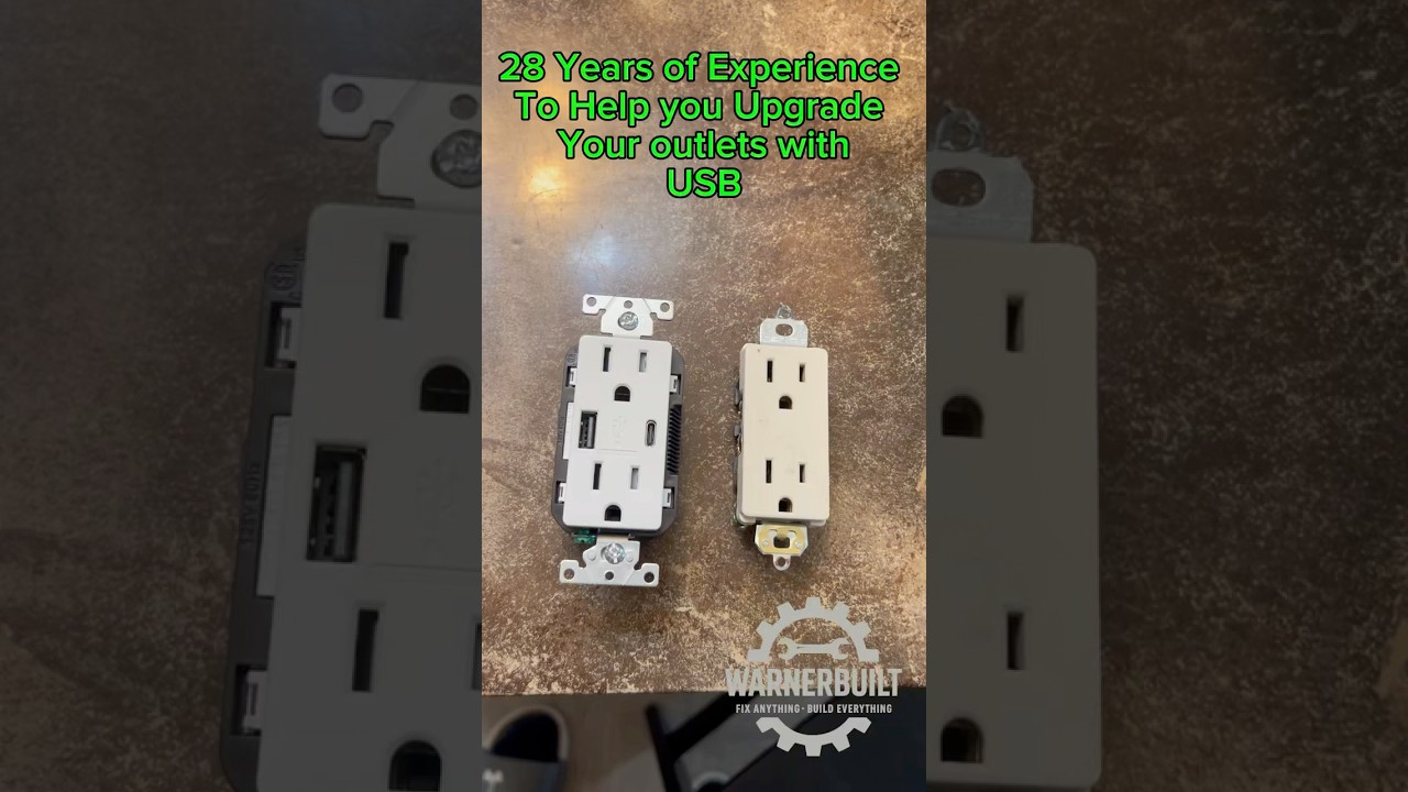 Upgrade your outlet with USB.  Super simple DIY #DIYProjects #Electrical #USBOutlet #BuiltByWarner&rdquo;