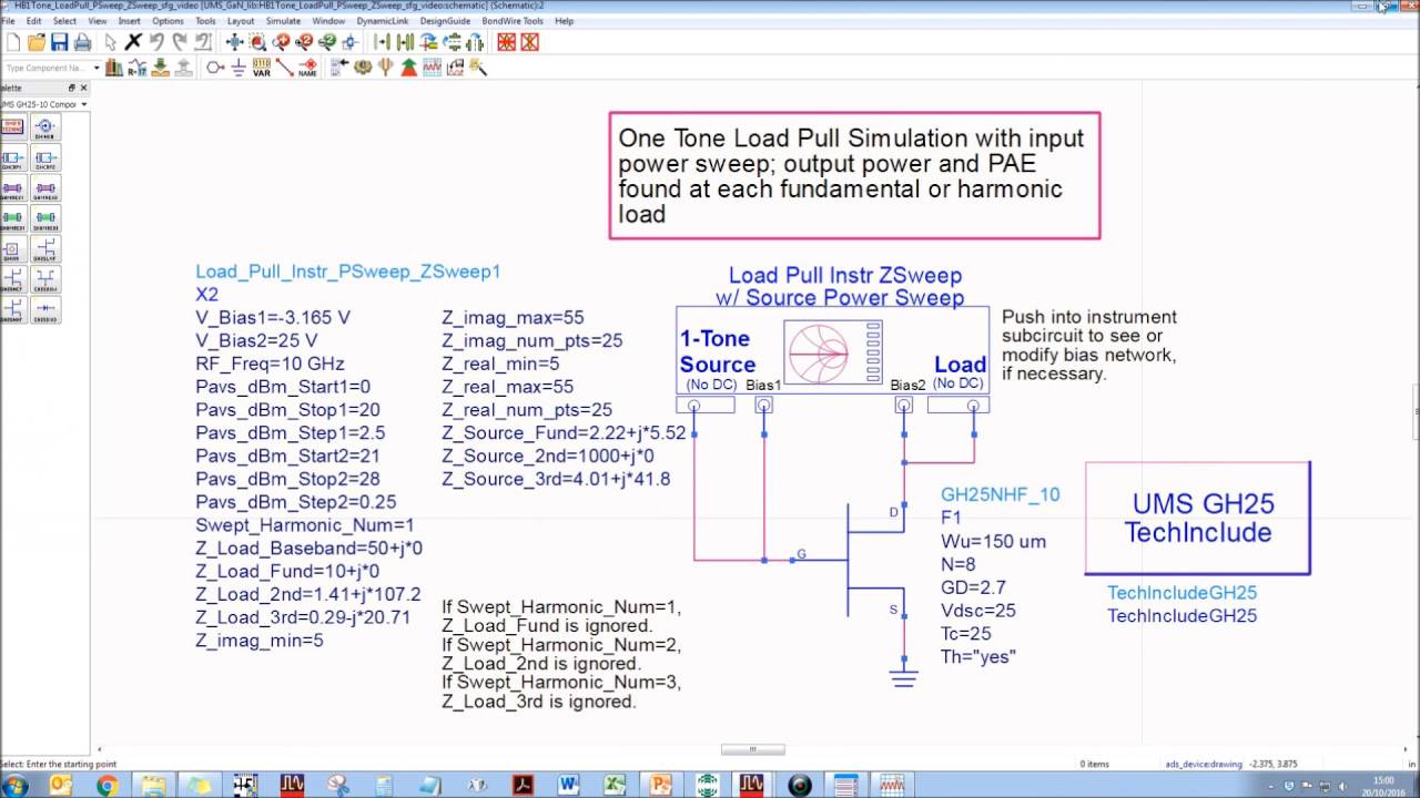 An X-band MMIC PA designed on a UMS GaN Process using Keysight ADS