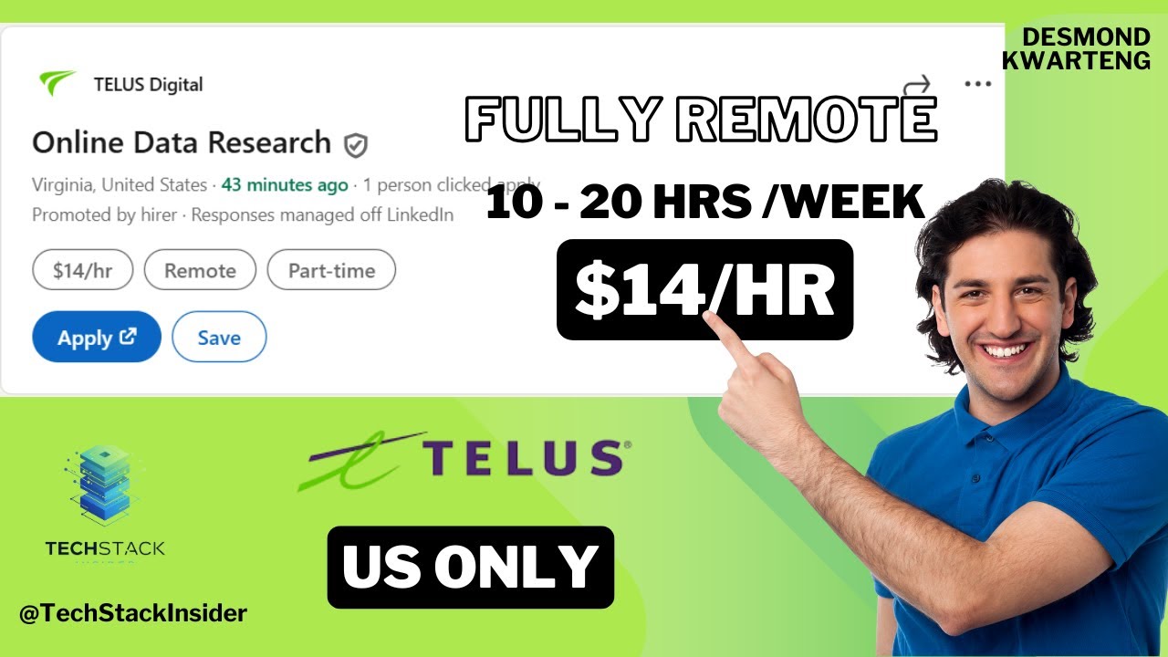 Как подать заявку на работу по исследованию данных в TELUS Online — удалённая работа с оплатой 14...