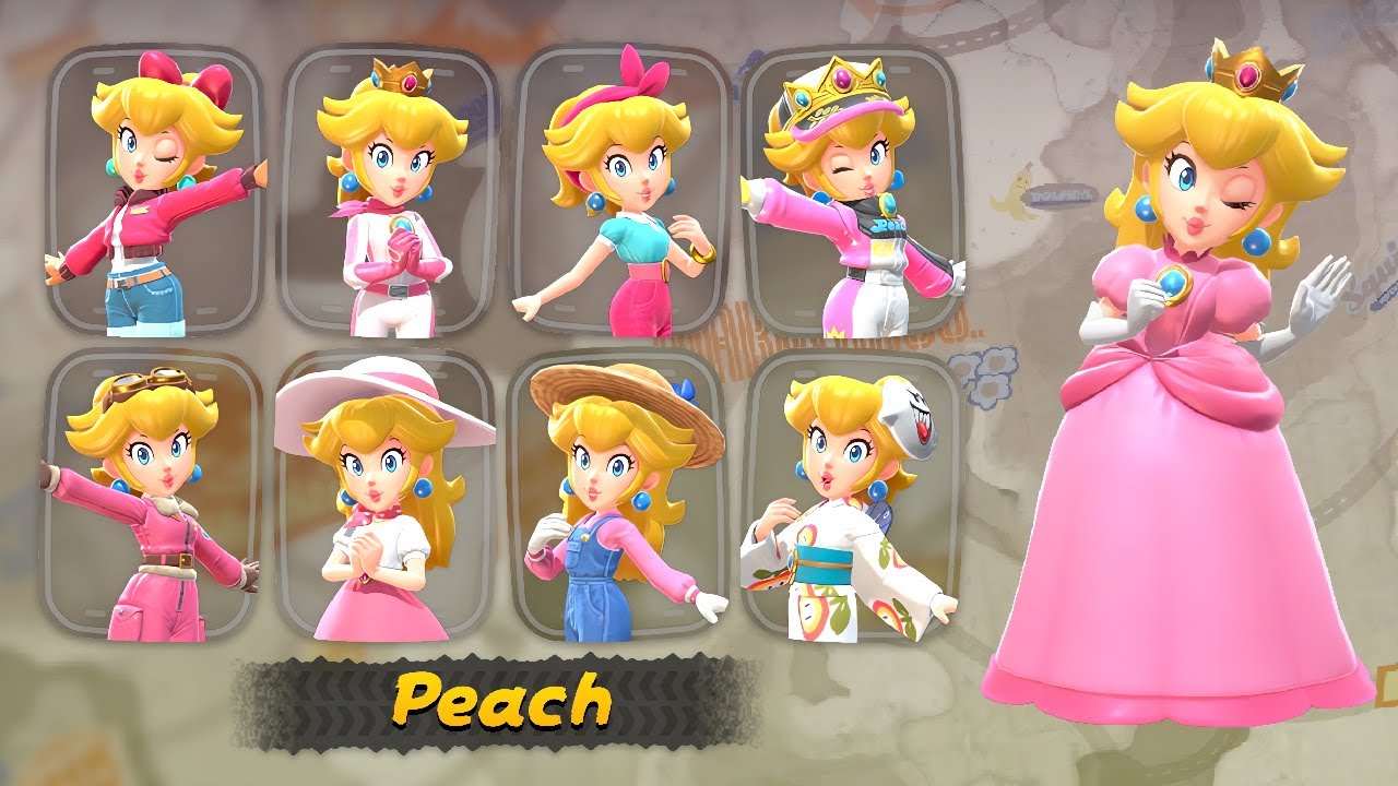 Mario Kart World - How To Unlock ALL Peach Costumes