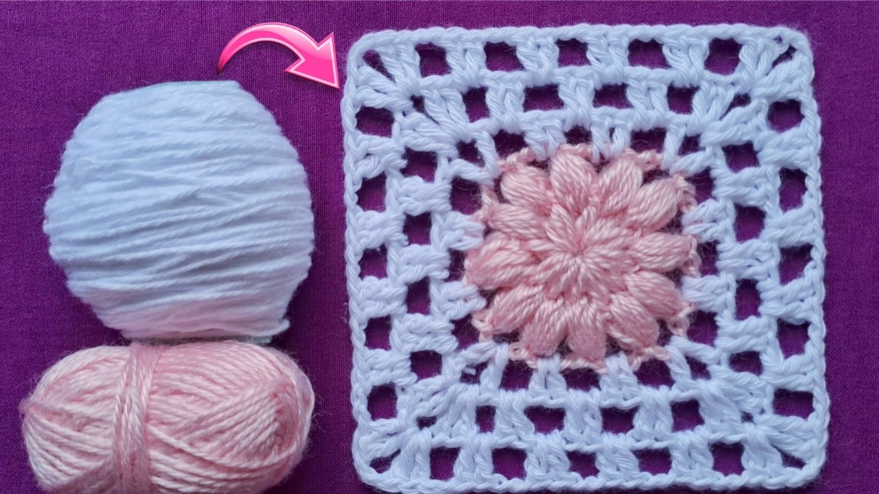 Principiantes este tejido es para ti, lindo cuadrado a crochet/Granny a ganchillo paso a paso fácil.