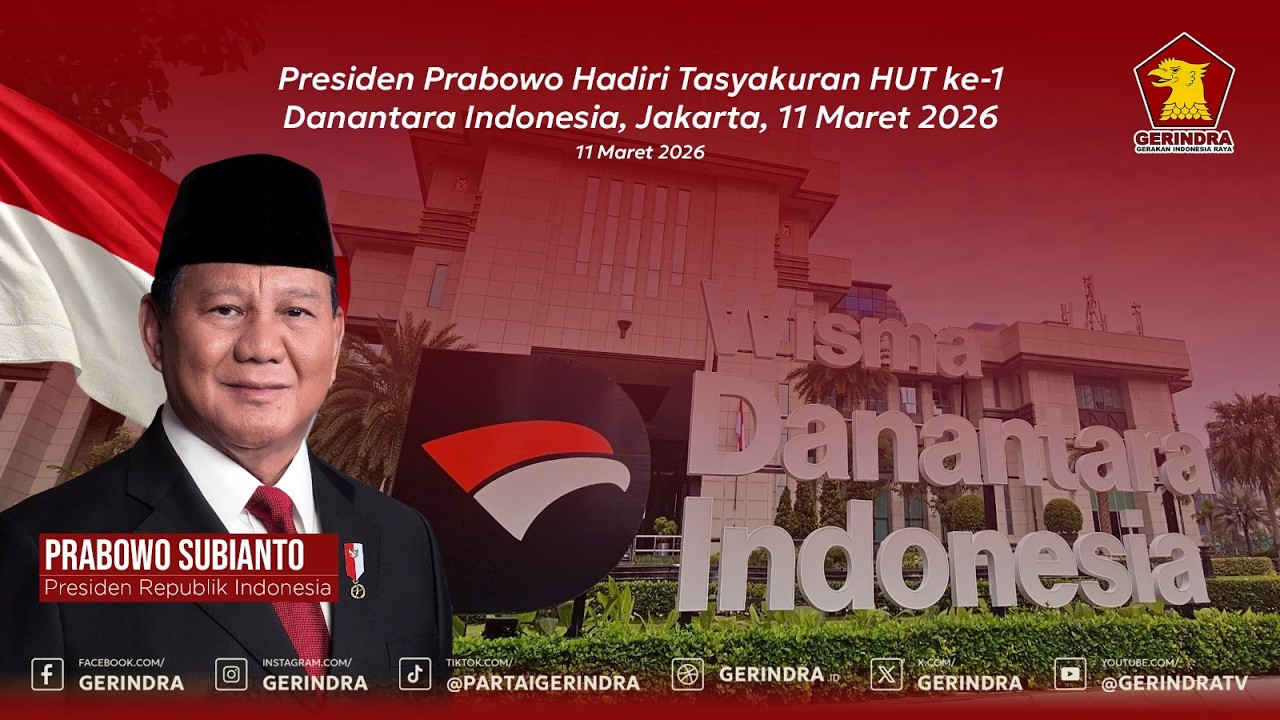 LIVE: Presiden Prabowo Hadiri Tasyakuran HUT ke-1 Danantara Indonesia, Jakarta, 11 Maret 2026