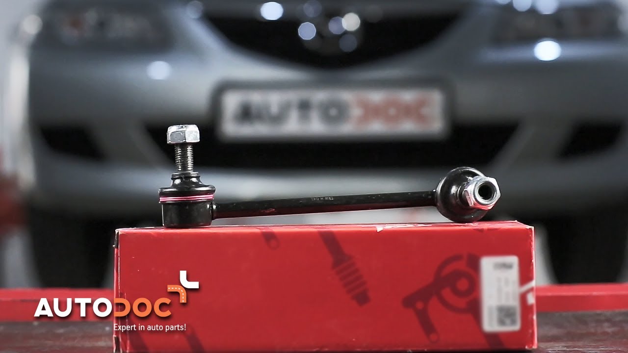 How to change front anti roll bar link MAZDA 6 TUTORIAL AUTODOC