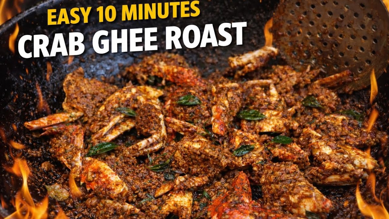 Easy 10 Minutes Crab Ghee Roast | Spicy Restaurant Style Nandu Ghee Roast Recipe#crab #crabgheeroast