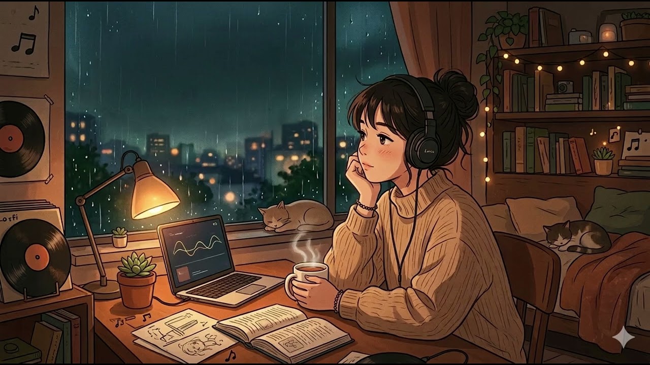 Rainy Lo Fi Evening, chillmix for relaxation, work, study