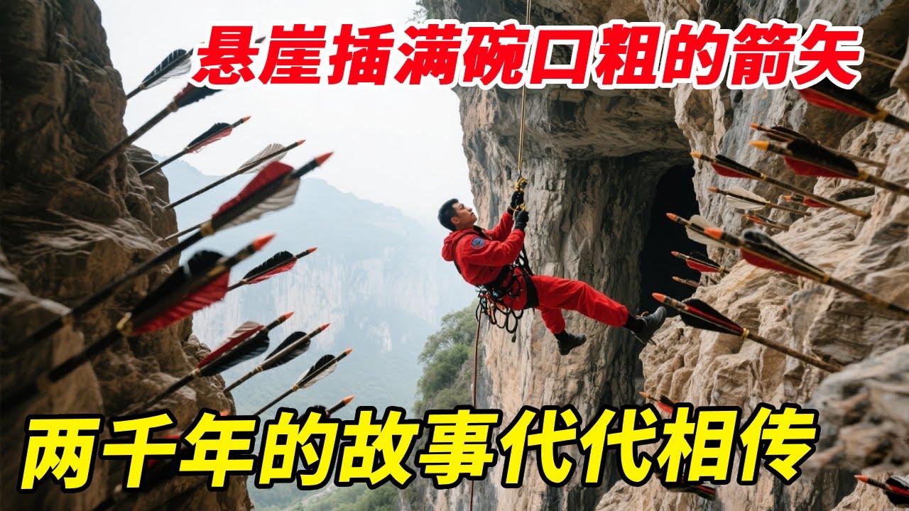 悬崖插满碗口粗的箭矢，据说已存在了两千多年，离地数百米的刽子岩寨，会是刘秀最后的藏身之所吗？【户外小北哥】