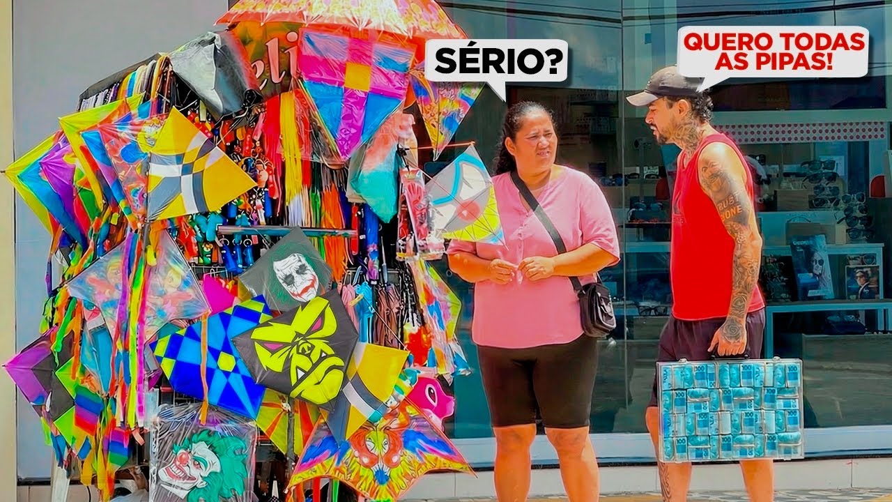 COMPREI todas as PIPAS de uma VENDEDORA AMBULANTE e Veja O QUE EU FIZ!