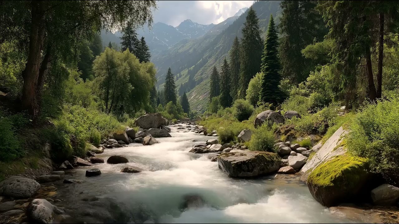 Forest Stream Ambience for Sleep & Relaxation.  Pure Nature Sounds