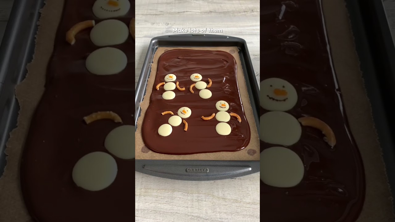 Easy Christmas snowman chocolate bark tutorial