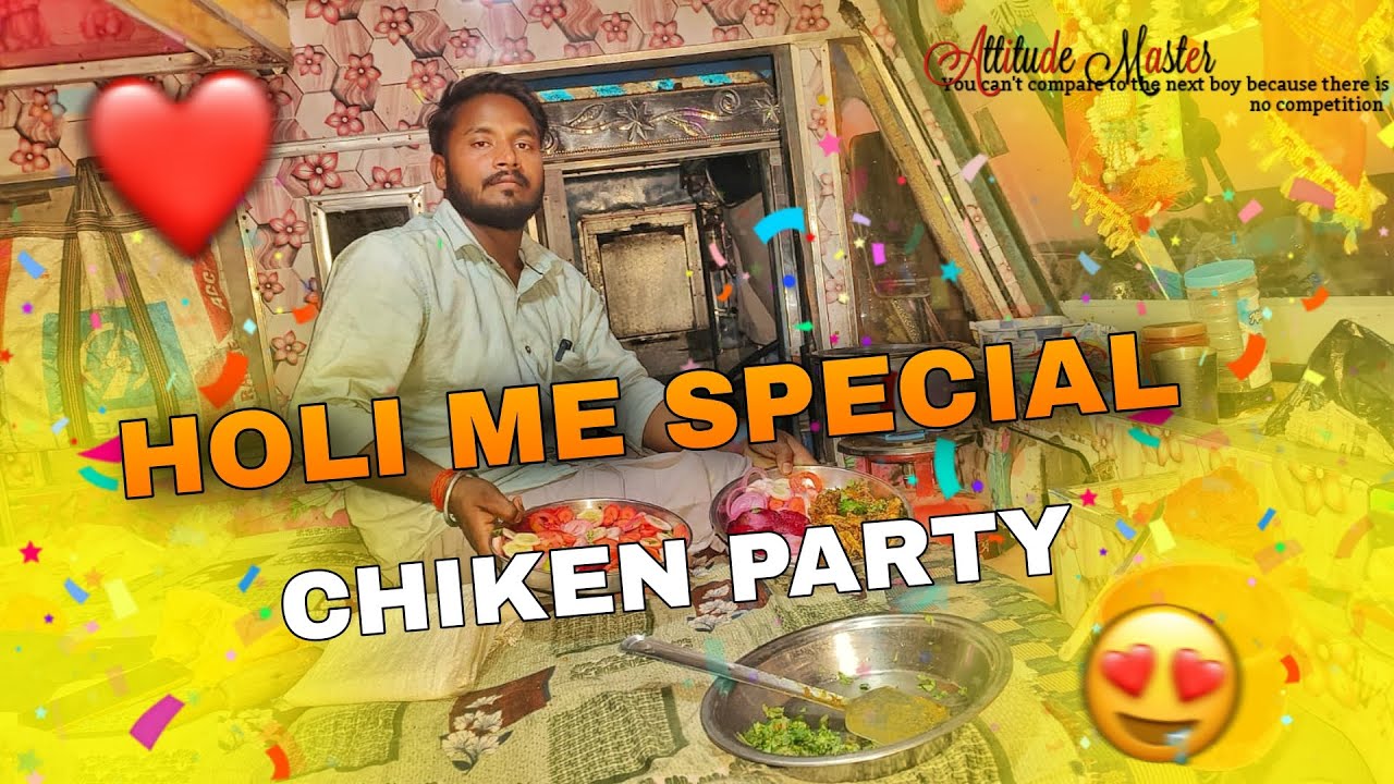 Holi Ke Din Special Chicken  Curry Truck Me Banaye 🍗😄