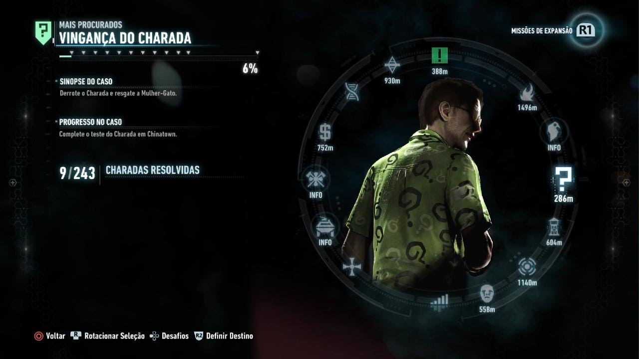 BATMAN: ARKHAM KNIGHT Complete o teste do Charada em Chinatown