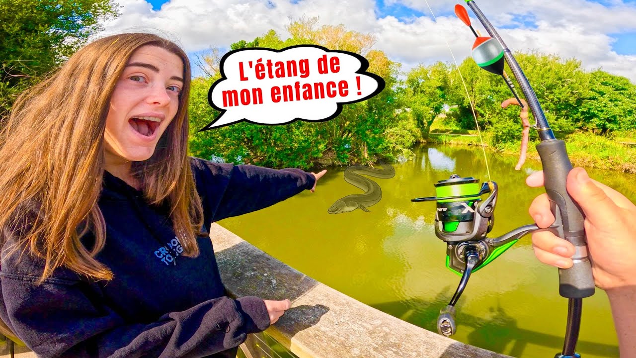 Elle PÊCHE un POISSON INATTENDU au BOUCHON, découverte d’un petit étang communal avec ma copine !!!