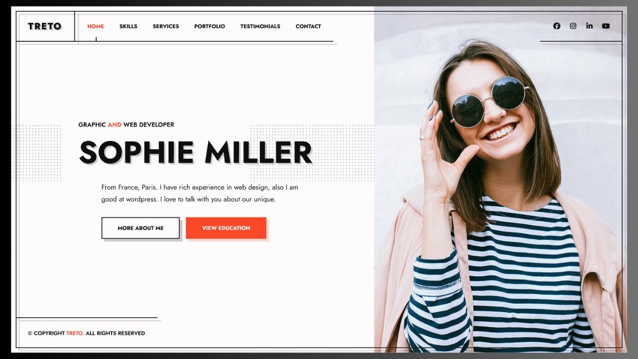 Responsive Personal Portfolio Website Design using HTML CSS and JavaScript | Frontend Projects
