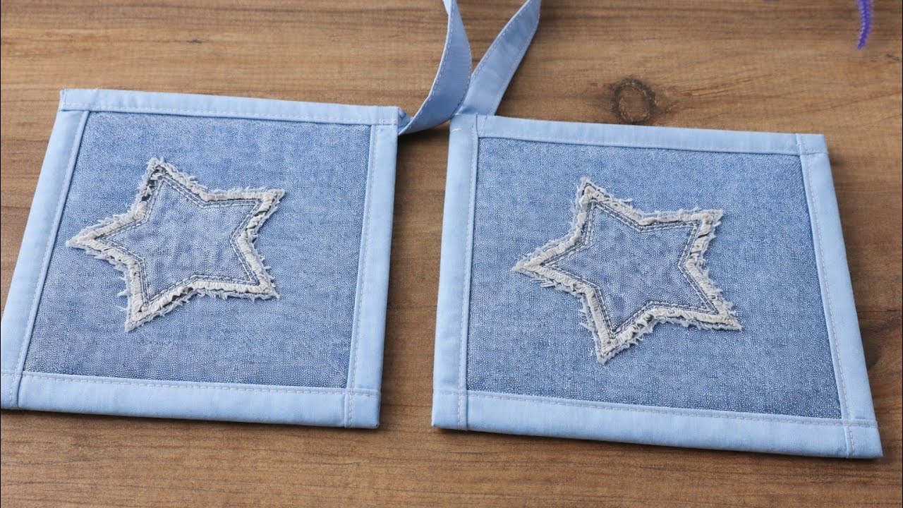 Old jeans don't go to waste! They're transformed into kitchenware with handcrafted details. 