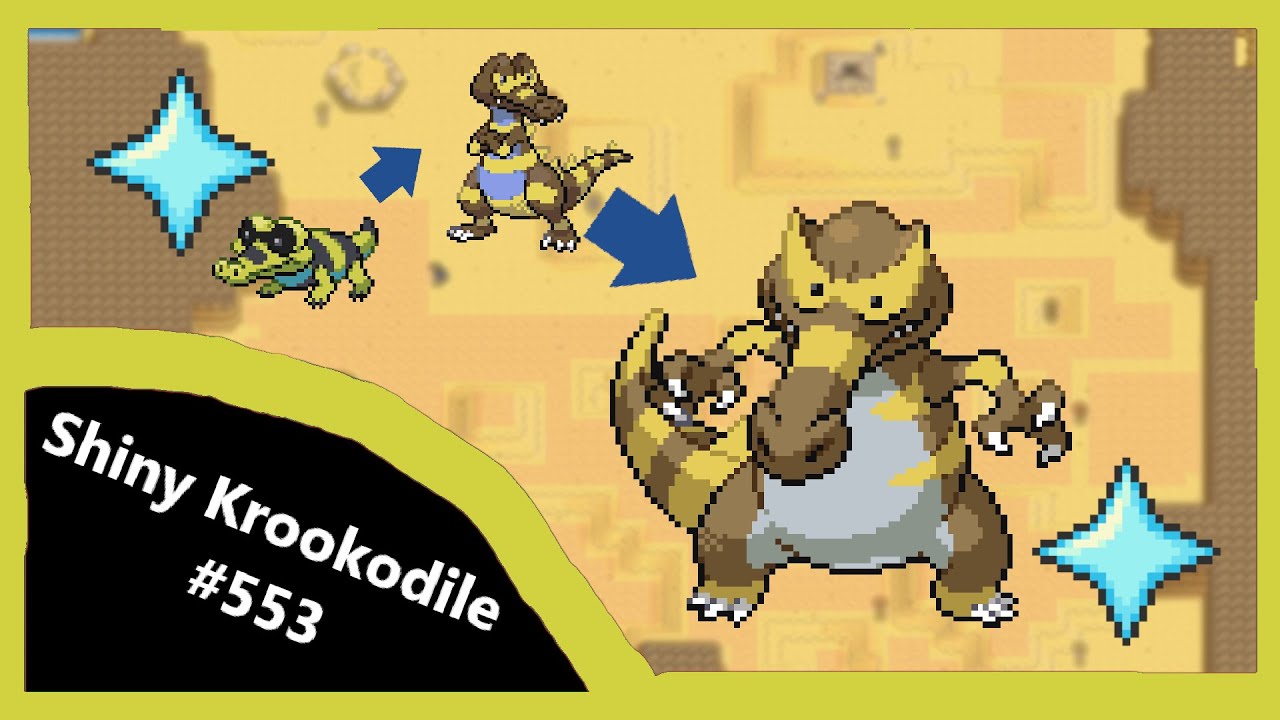 (Live) Shiny Krookodile (From Sandile) after 7,916 Random Encounters! Unova Shiny Living Dex #553
