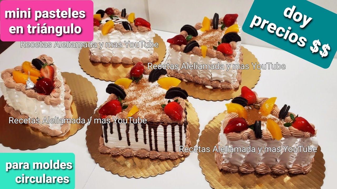 MINI PASTELES en triángulo, pastel 4 en 1 Aleliamada para negocio, nueva idea en moldes circulares