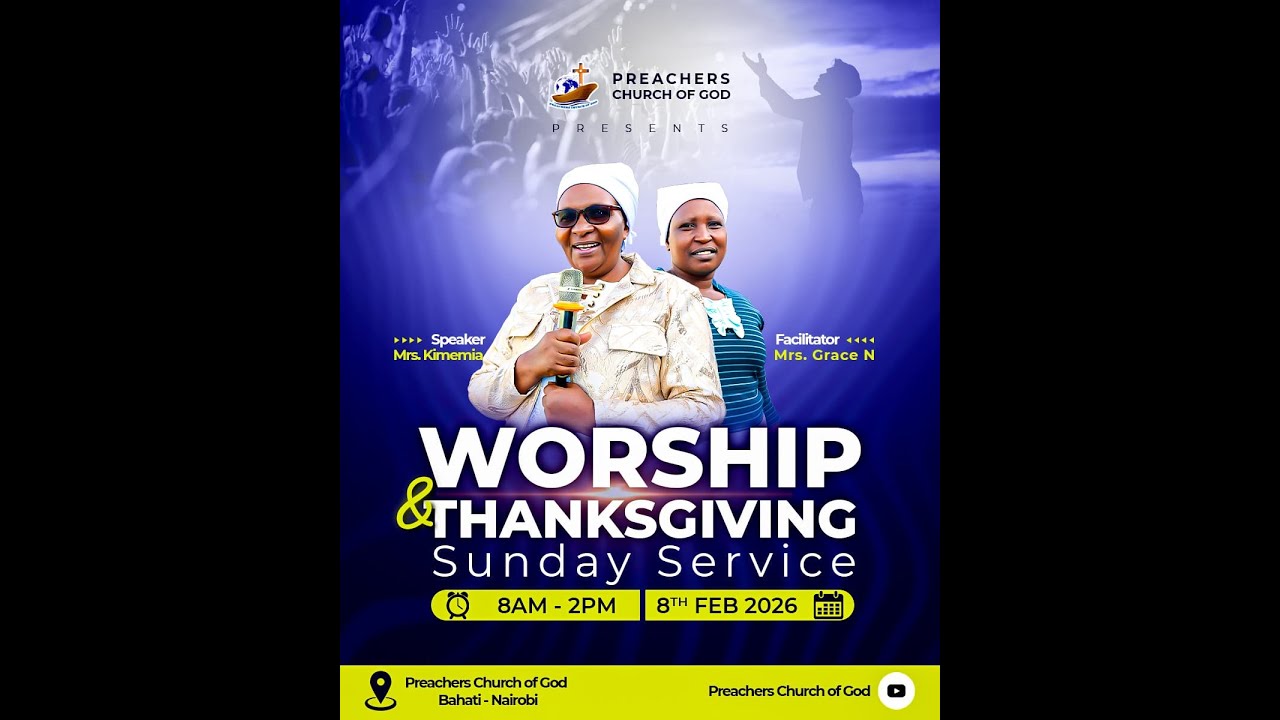 WORSHIP AND THANKSGIVING SUNDAY SERVICE | 8/02/2026.