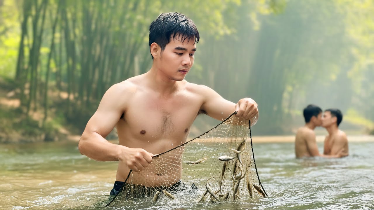Ra Đồng Kéo Cá Lòng Tông Cùng Thằng Vợ | Vietnamese Food | Nguyễn Huy & Nguyễn Điền