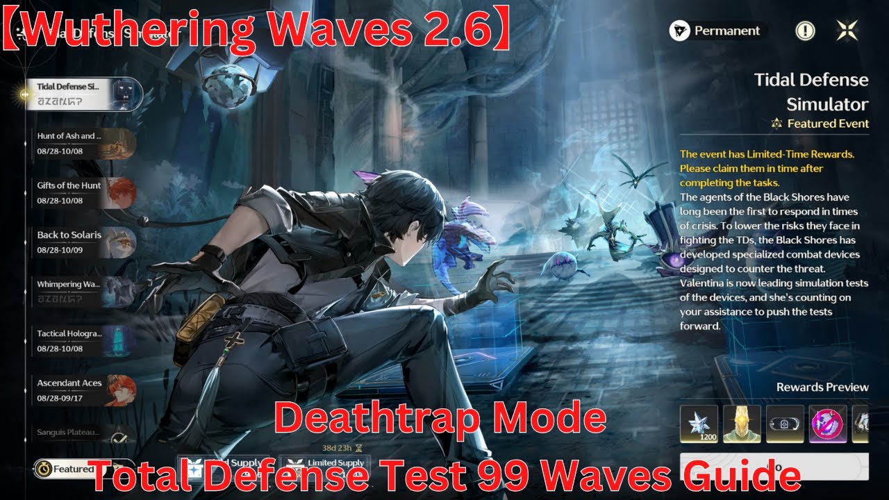Tidal Defense Simulator Deathtrap Mode: Total Defense Test 99 Waves Guide【Wuthering Waves 2.6】