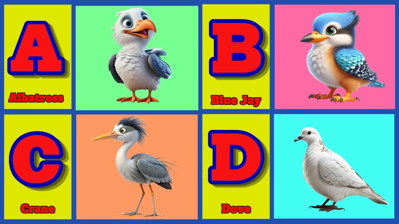Alphabet Birds Song| A to Z Birds Name| ABC Birds for kids| Phonics Song for Toddlers| Preschool