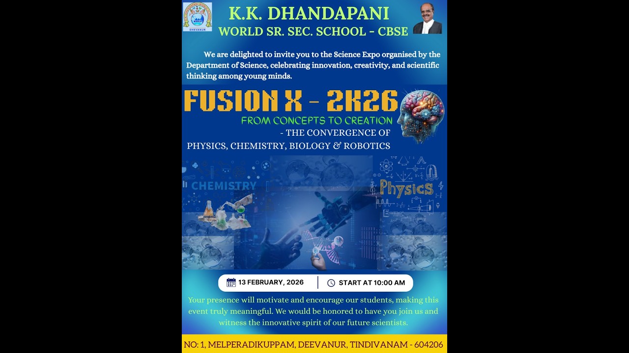 FUSION X - 2K26 _Science Expo on 13.02.2026 #kkdws #cbseschool #villupuramdistrict #science
