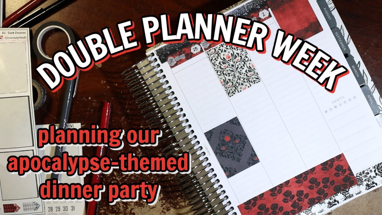 PLAN WITH ME | 2 WEEKS OF PLANNING! | PLANNING OUR APOCALYPSE-THEMED DINNER PARTY!