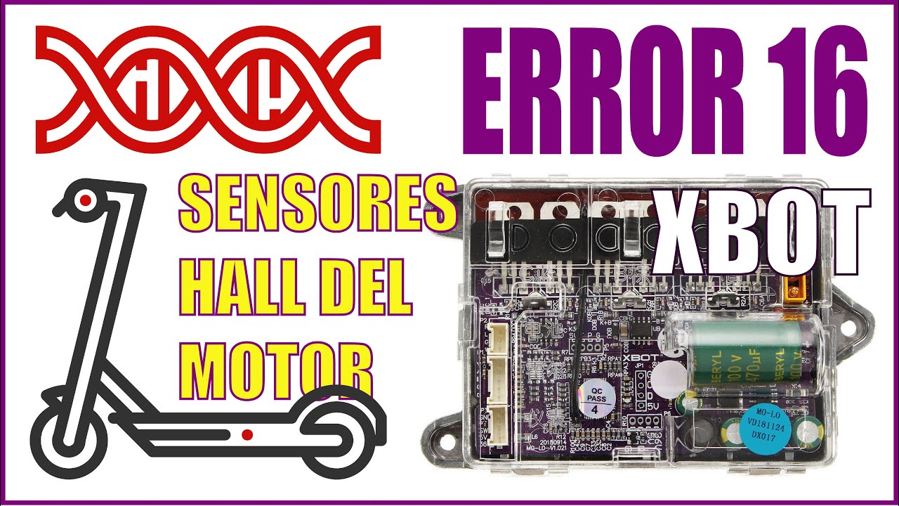 Xiaomi M365 CLON, controlador XBOT, ERROR 16, daño en sensores del motor, diagnóstico con DIAGemoto.