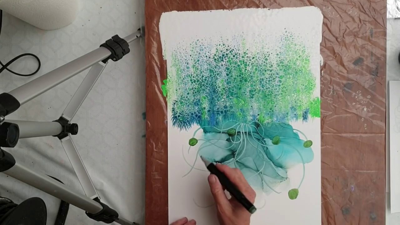 ALswipe (  Alcohol Ink and Acrylic Paint ) and Markers ( nr 18 ) Timelapse